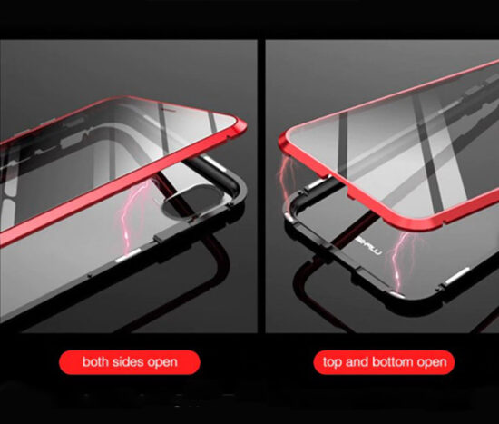 Θήκη 360° Magnetic DUAL Glass LUPHIE Μαύρη - iPhone X/Xs