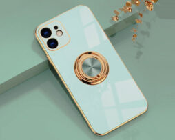 Θήκη Retro Elegance Blue Mint + Holder Metallic Ring - iPhone 12