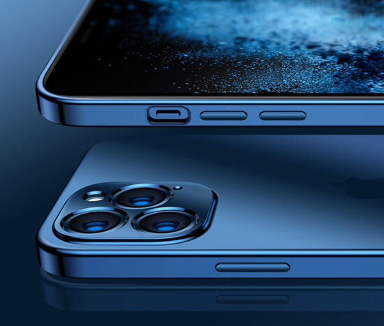 "Look 12" Electroplate Matte Θήκη Μαύρη + 9H Tempered Glass - iPhone 12