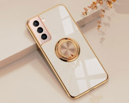Θήκη Retro Elegance Rose/Gold με Holder Metallic Ring + 9H Tempered Glass – Samsung Galaxy S21 PLUS