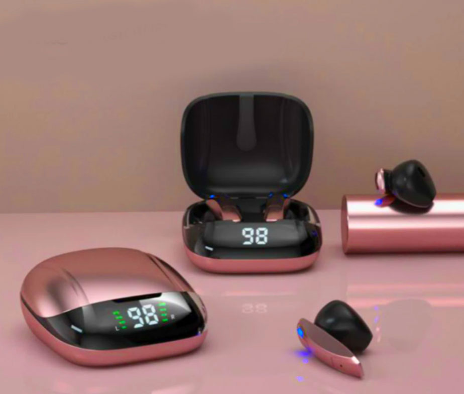 TWS Ασύρματα Ακουστικά Futuristic E68 - Misty Rose Gold